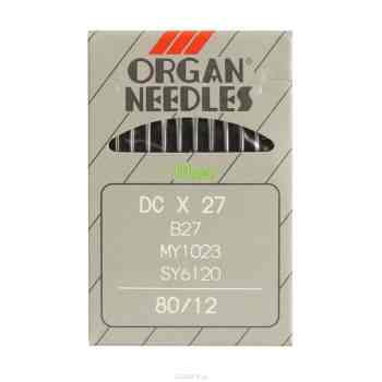 Иглы для промышленных швейных машин "Organ", DCx27/80, 10 шт