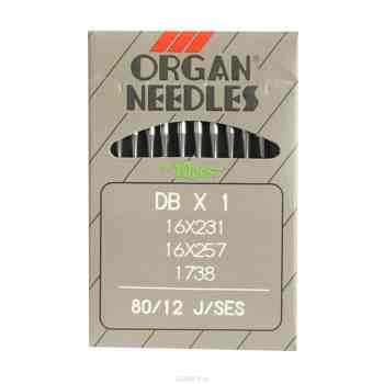 Иглы для промышленных швейных машин "Organ", DBx1/80 J (SES), 10 шт