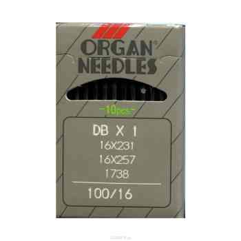 Иглы для промышленных швейных машин "Organ", DBx1/100, 10 шт