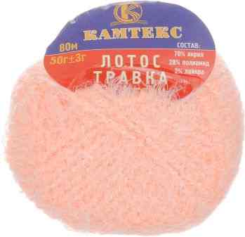 Пряжа для вязания Камтекс "Лотос травка стрейч", цвет: персик (037), 80 м, 50 г, 10 шт