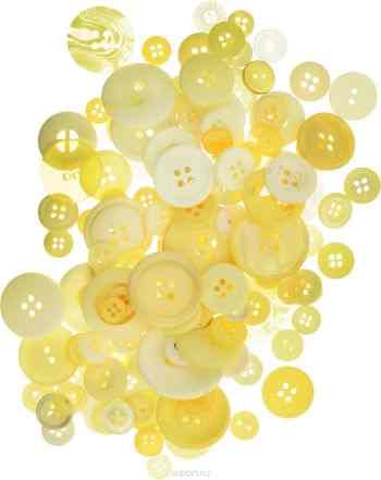 Пуговицы декоративные Buttons Galore & More "Color Blends", цвет: лимон, 85 г. 7708879