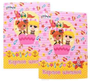 Action! Набор цветного картона Lalaloopsy 8 листов цвет розовый 2 шт