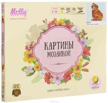 Molly Картина мозаикой Мопсик