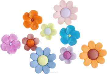 Пуговицы декоративные Buttons Galore & More "Flower Power", 9 шт