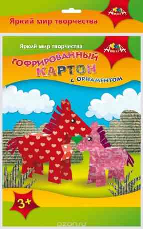 Апплика Набор цветного картона Лошадки 5 листов 5 цветов