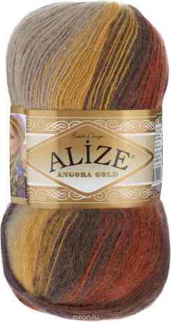 Пряжа для вязания Alize "Angora Gold Batik", цвет: вишневый, светло-коричневый, светло-серый (3379), 550 м, 100 г, 5 шт