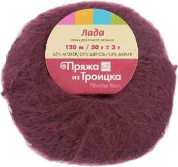 Пряжа для вязания "Лада", цвет: вишня (0025), 120 м, 50 г, 10 шт