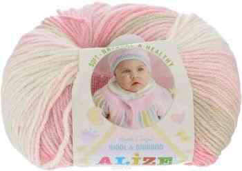 Пряжа для вязания Alize "Baby Wool Batik Design", цвет: молочный, розовый, светло-бежевый (4397), 175 м, 50 г, 10 шт
