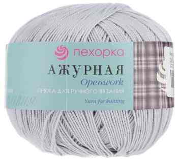 Пряжа для вязания Пехорка "Ажурная", цвет: светло-серый (08), 280 м, 50 г, 10 шт