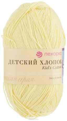 Пряжа для вязания Пехорка "Детский хлопок", цвет: светлый лимон (64), 330 м, 100 г, 5 шт