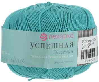 Пряжа для вязания Пехорка "Успешная", цвет: зеленка (511), 220 м, 50 г, 10 шт