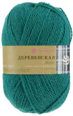 Пряжа для вязания Пехорка "Деревенская", цвет: темный изумруд (573), 250 м, 100 г, 10 шт
