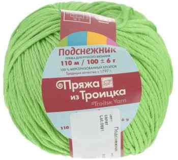 Пряжа для вязания "Подснежник", цвет: салатовый (3015), 110 м, 100 г, 10 шт