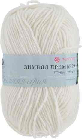 Пряжа для вязания Пехорка "Зимняя премьера", цвет: белый (01), 150 м, 100 г, 10 шт