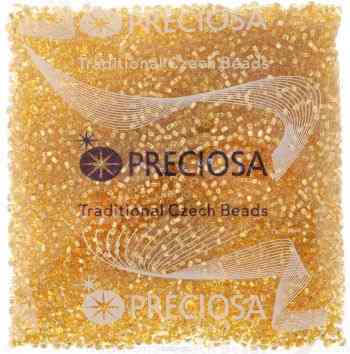 Бисер Preciosa "Ассорти", прозрачный, с радужным покрытием, цвет: золотистый (03), 10/0, 50 г