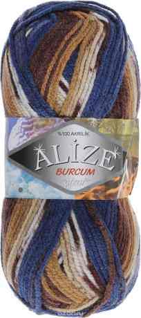 Пряжа для вязания Alize "Burсum Cizgi", цвет: синий, коричневый, бежевый (5692), 210 м, 100 г, 5 шт