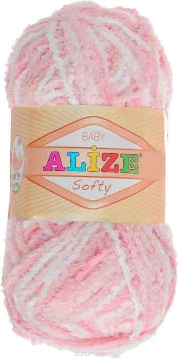 Пряжа для вязания Alize "Softy", цвет: розовый, светло-розовый, белый (51304), 115 м, 50 г, 5 шт