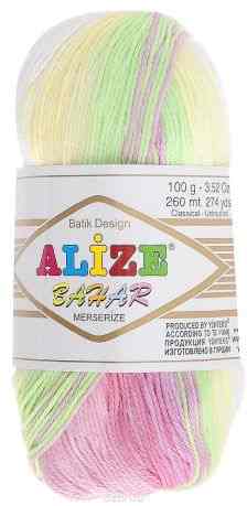 Пряжа для вязания Alize "Bahar Batik", цвет: белый, желтый, розовый (1822), 260 м, 100 г, 5 шт