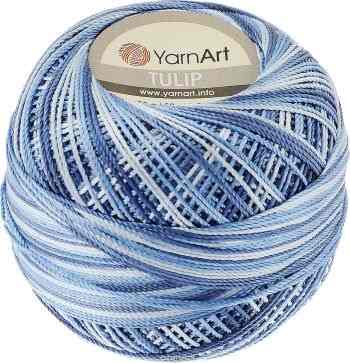 Пряжа для вязания YarnArt "Tulip", цвет: синий, голубой, белый (456), 250 м, 50 г, 6 шт