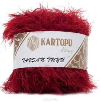 Пряжа для вязания Kartopu "Tavsan Tuyu", цвет: темно-красный (3006), 100 г, 50 м, 10 шт