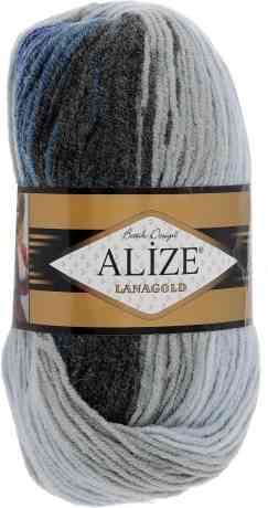 Пряжа для вязания Alize "Lanagold Batik", цвет: серый, синий, черный (1600), 240 м, 100 г, 5 шт