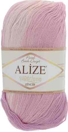 Пряжа для вязания Alize "Superlana Zincir Batik", цвет: светло-розовый, розовый, сиреневый (3049), 100 г, 280 м, 5 шт
