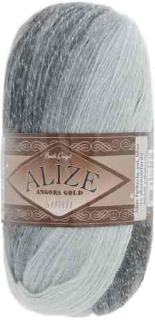 Пряжа для вязания Alize "Angora Gold Batik. Simli", цвет: белый, серый, черный (1900), 500 м, 100 г, 5 шт