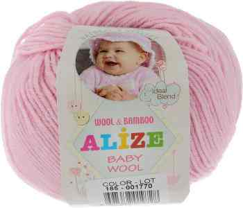 Пряжа для вязания Alize "Baby Wool", цвет: светло-розовый (185), 175 м, 50 г, 10 шт