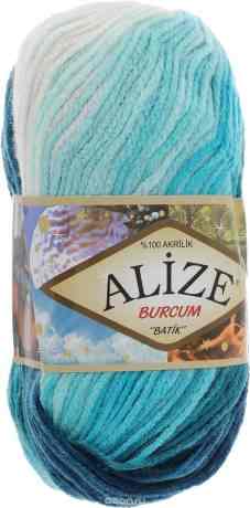 Пряжа для вязания Alize "Burcum Batik", цвет: белый, голубой, бирюзовый (1892), 210 м, 100 г, 5 шт