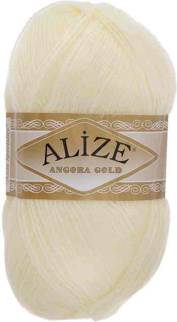 Пряжа для вязания Alize "Angora Gold", цвет: кремовый (01), 550 м, 100 г, 5 шт