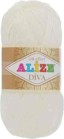 Пряжа для вязания Alize "Diva", цвет: молочный (62), 350 м, 100 г, 5 шт