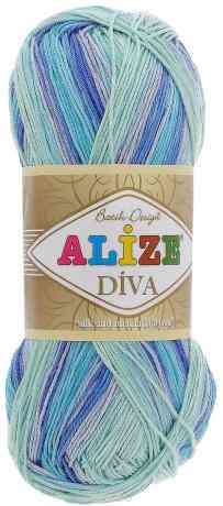 Пряжа для вязания Alize "Diva Batik", цвет: мятный, синий, светло-сиреневый (1767), 350 м, 100 г, 5 шт