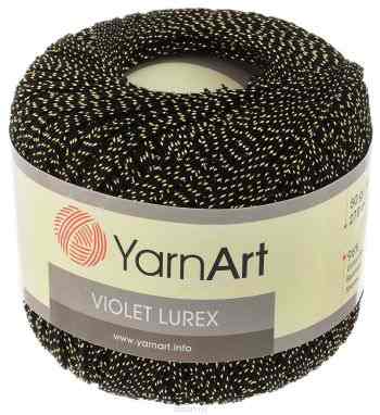 Пряжа для вязания YarnArt "Violet Lurex", цвет: черный, золотой (02999), 270 м, 50 г, 6 шт