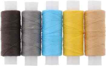 Набор ниток "ПНК им. Кирова", цвет: коричневый, серый, голубой, желтый, бежевый, 45 ЛЛ, 150 м, 5 шт