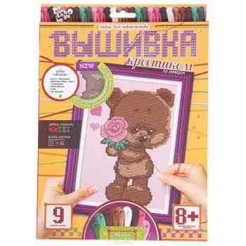 Набор для вышивания крестиком по номерам  Danko Toys "Мишка". 1235335