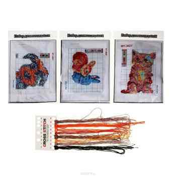 Набор для вышивания крестом "Животные", 20,5 x 29,5 см