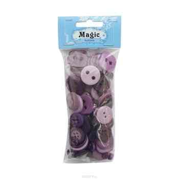 Пуговицы декоративные Magic Buttons "Палитра", цвет: сиреневый, 100 г