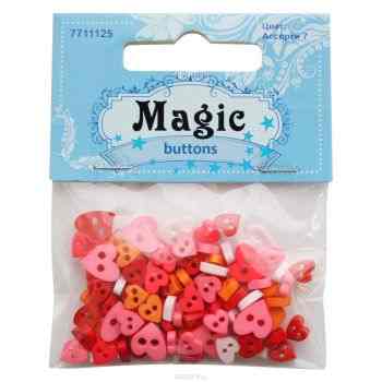 Пуговицы декоративные Magic Buttons "Сердечки", 5 г
