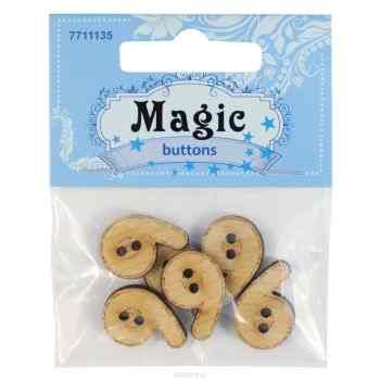 Пуговицы декоративные Magic Buttons "Цифра "Девять"", 6 шт