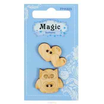Пуговицы декоративные Magic Buttons "Совенок", 2 шт