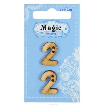 Пуговицы декоративные Magic Buttons "Цифра "Два"", 2 шт