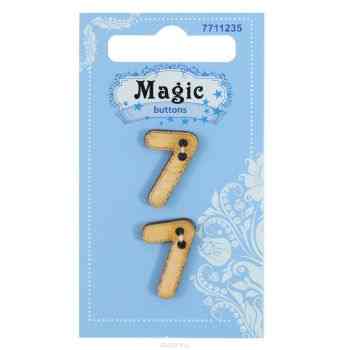 Пуговицы декоративные Magic Buttons "Цифра "Семь"", 2 шт
