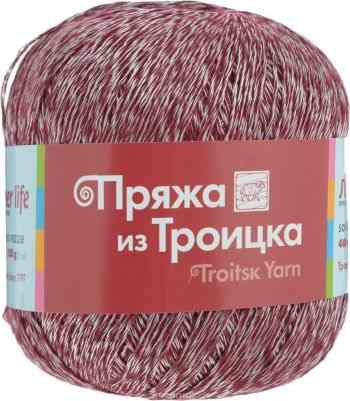 Пряжа для вязания "Летняя", цвет: вишневый, белый (0836), 400 м, 100 г, 10 шт