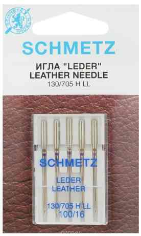 Набор игл для кожи Schmetz "Leder", №100, 5 шт