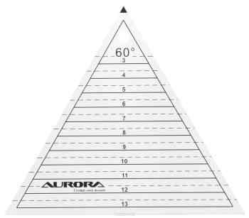 Линейка для пэчворка Aurora "Треугольник", с углом 60°, 14,5 х 16,5 см