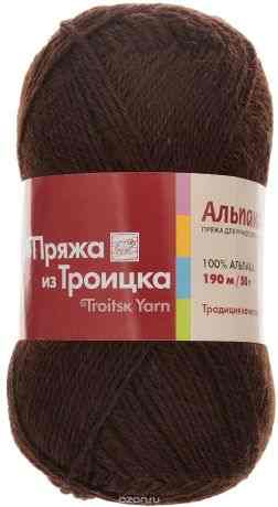 Пряжа для вязания "Альпака", цвет: шоколадный (0411), 190 м, 50 г, 10 шт