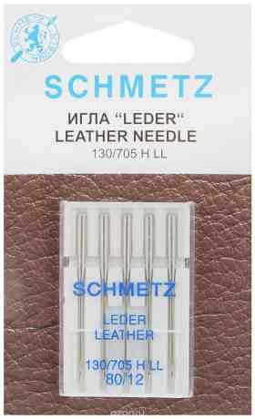 Набор игл для кожи Schmetz "Leder", №80, 5 шт