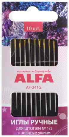 Иглы ручные "Alfa", для штопки, с золотым ушком, № 1/5, 10 шт