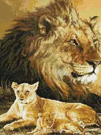 Набор для вышивания Kustomkrafts "Дух льва", 35,6 см х 45,2 см. NNT-080K