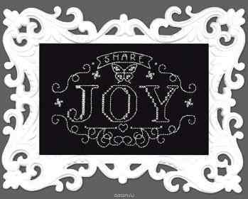 Набор для вышивания крестом Design Works "Меловая надпись. Делись радостью", 13 х 18 см